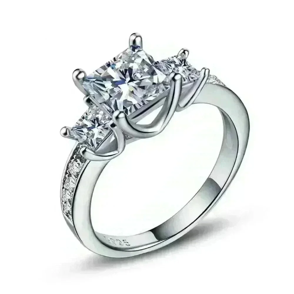 ✨Exquisite 925 Silver Plating Cushion CZ Diamond Ring, GPMB1474-8